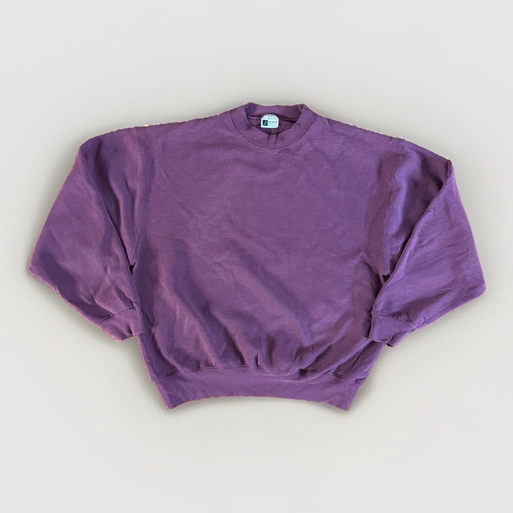 Vintage 1990s Solid Purple Blank Crewneck Sweatshirt Blank Unisex Size XL